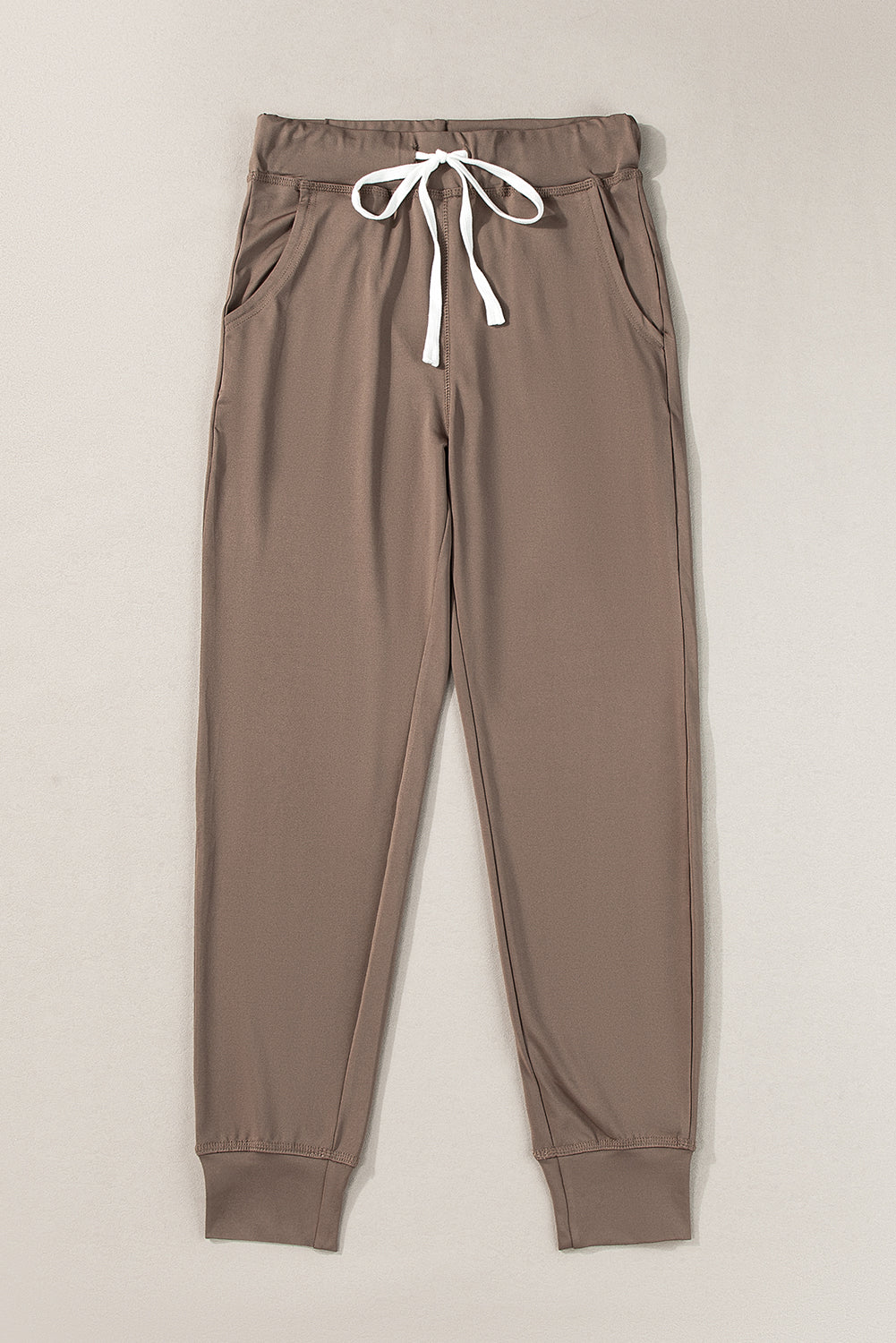 Black Drawstring Elastic Waistband Pocketed Joggers