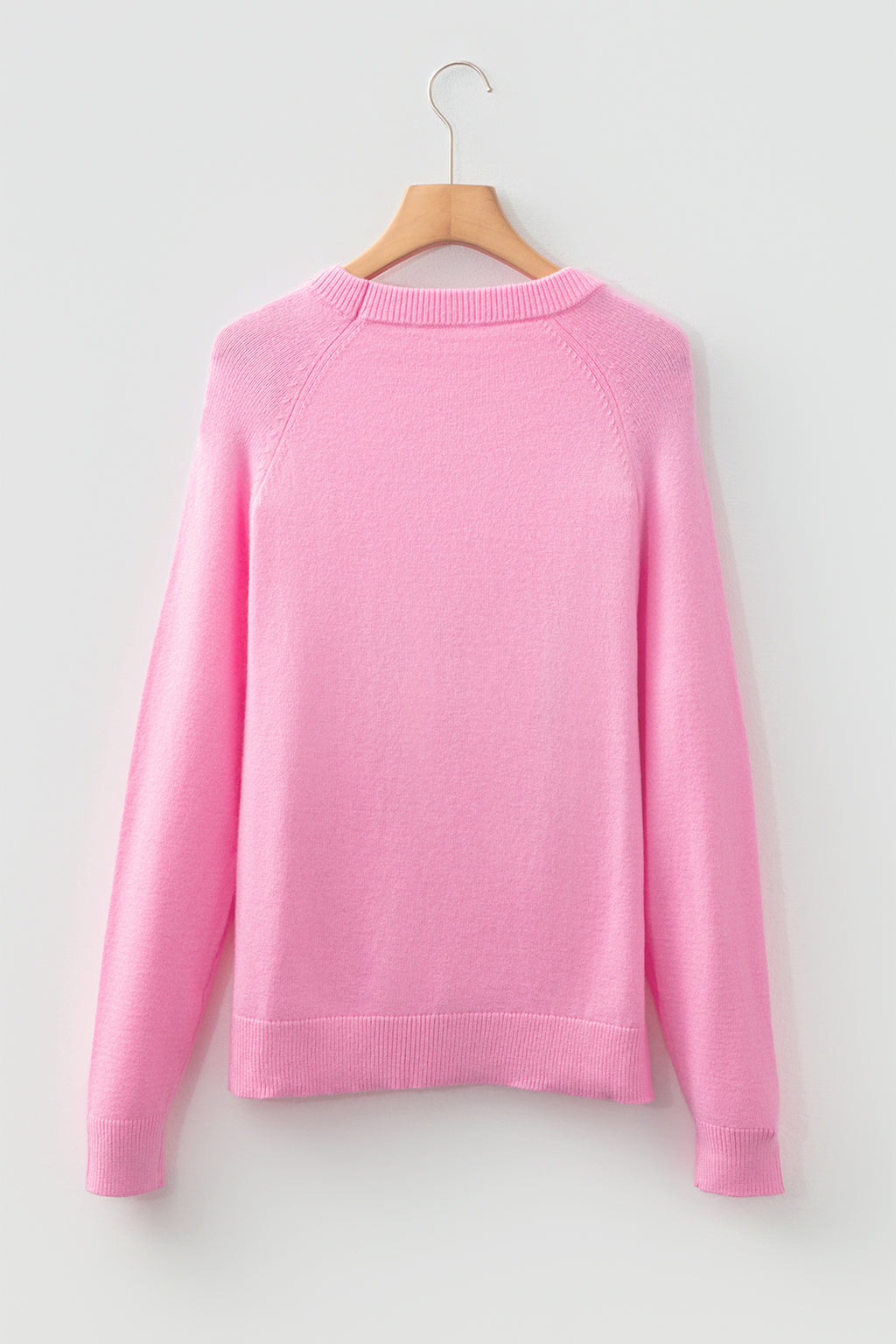 Racing Red MERRY Letter Pattern Christmas Raglan Sleeve Sweater
