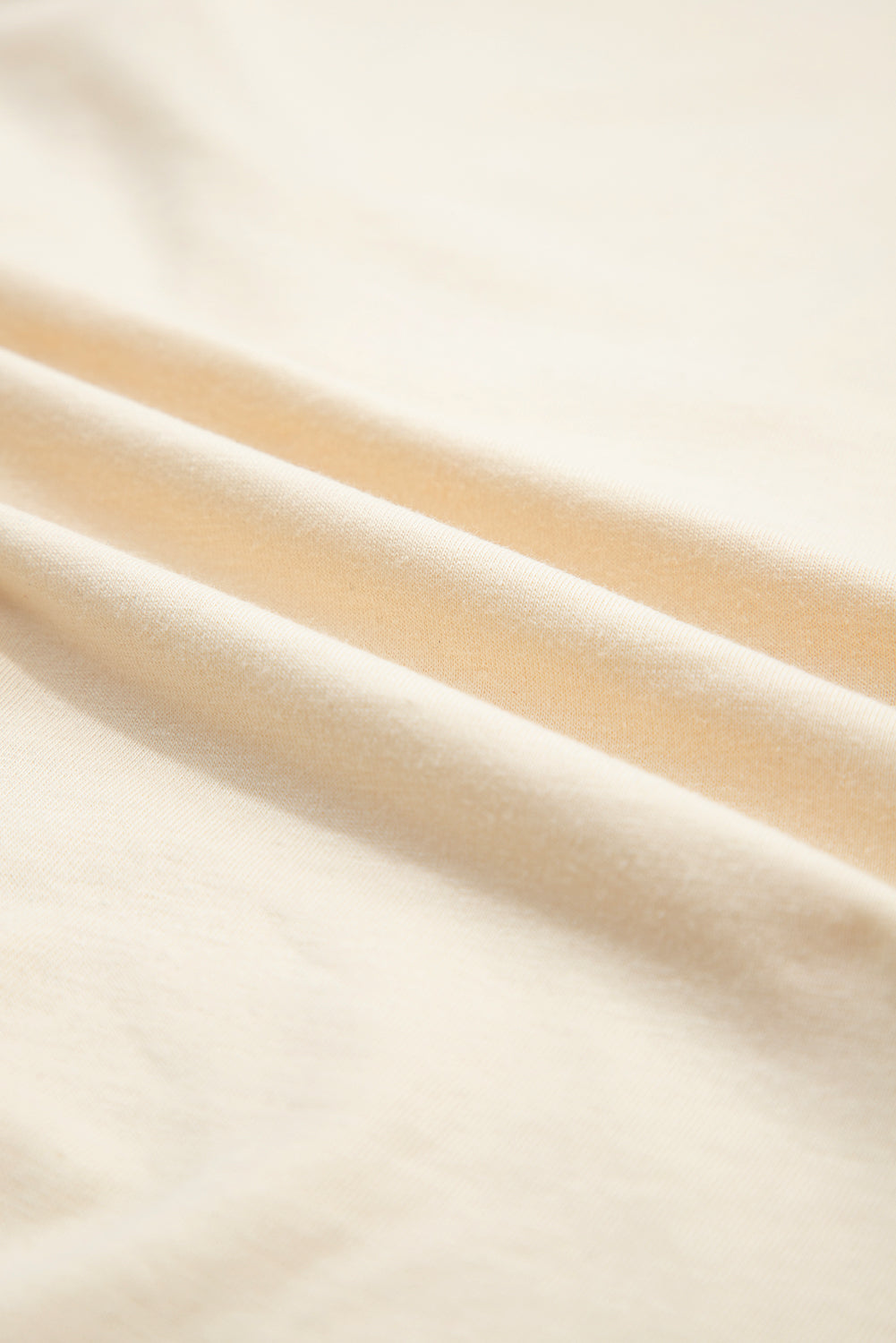 Apricot Flower Patched Exposed Stitching Trim Crew Neck Loose Tee