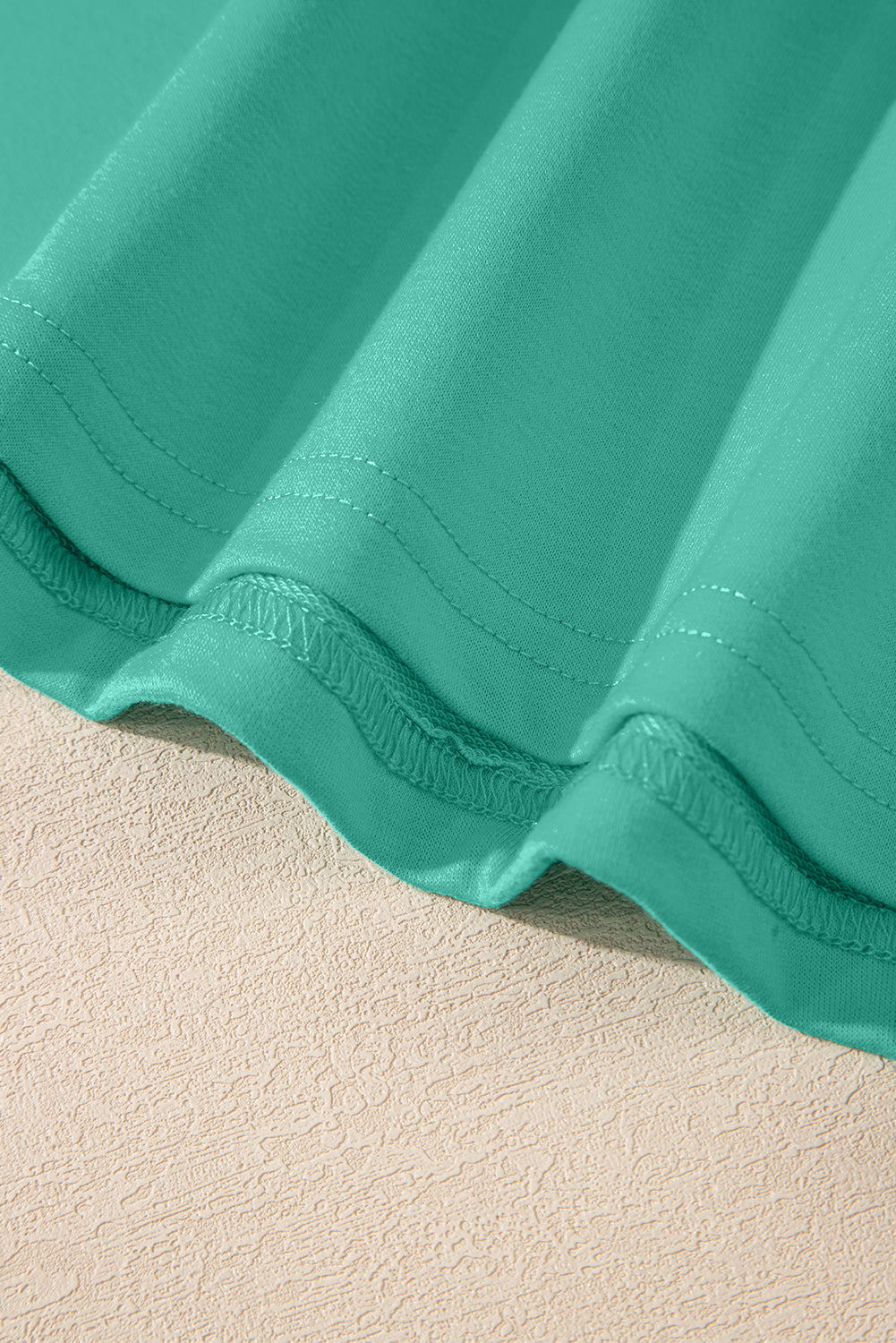 Meadow Mist Green Solid Loose V Neck Half Sleeve Tee and Shorts