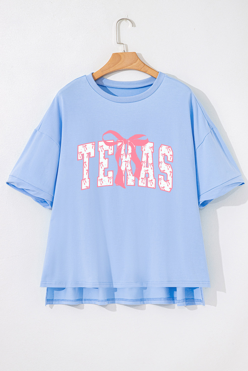 Black Loose Half Sleeve Hi Low Hem T Shirt