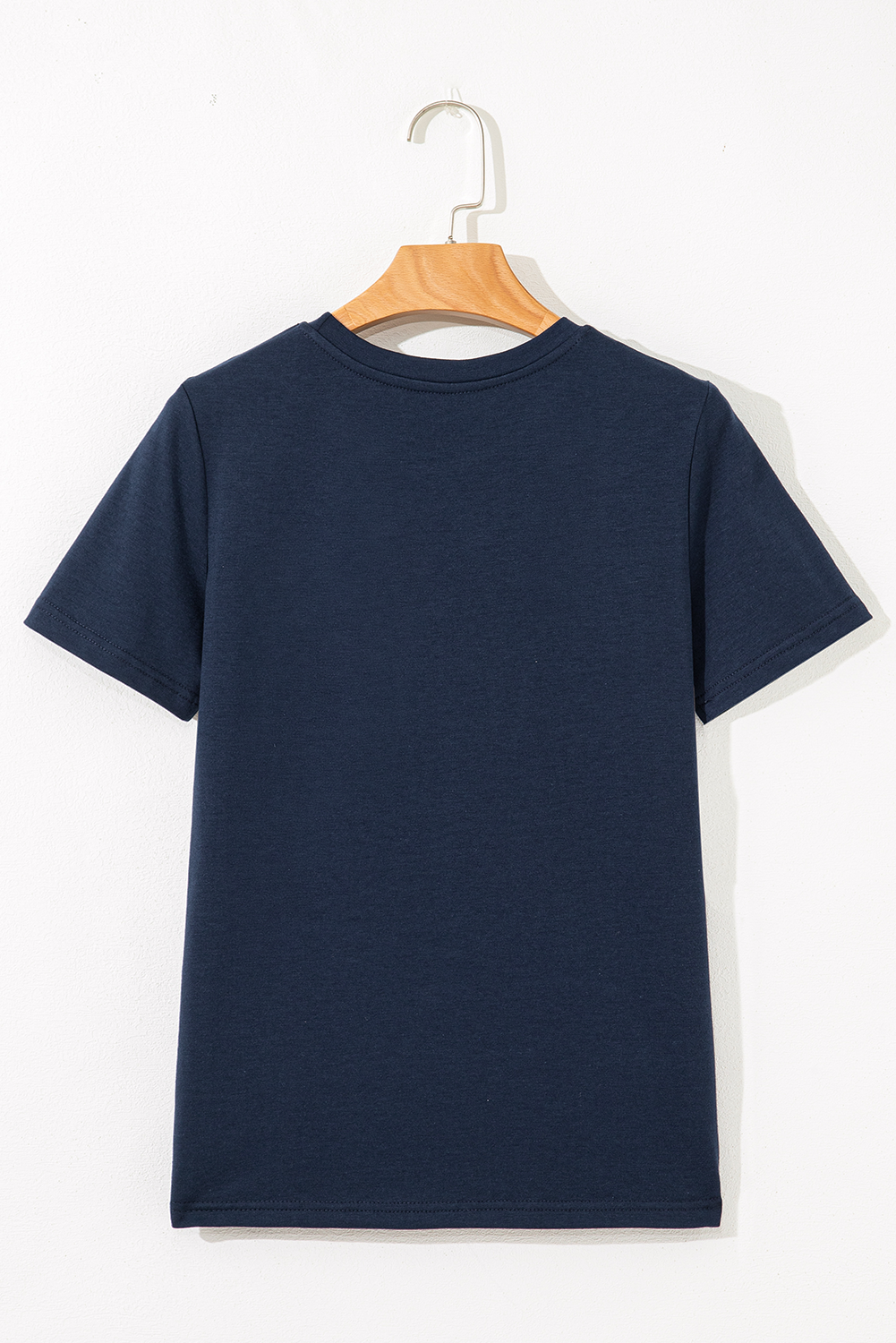 Medium Grey Solid Color Toothpick Stripe Round Neck T Shirt