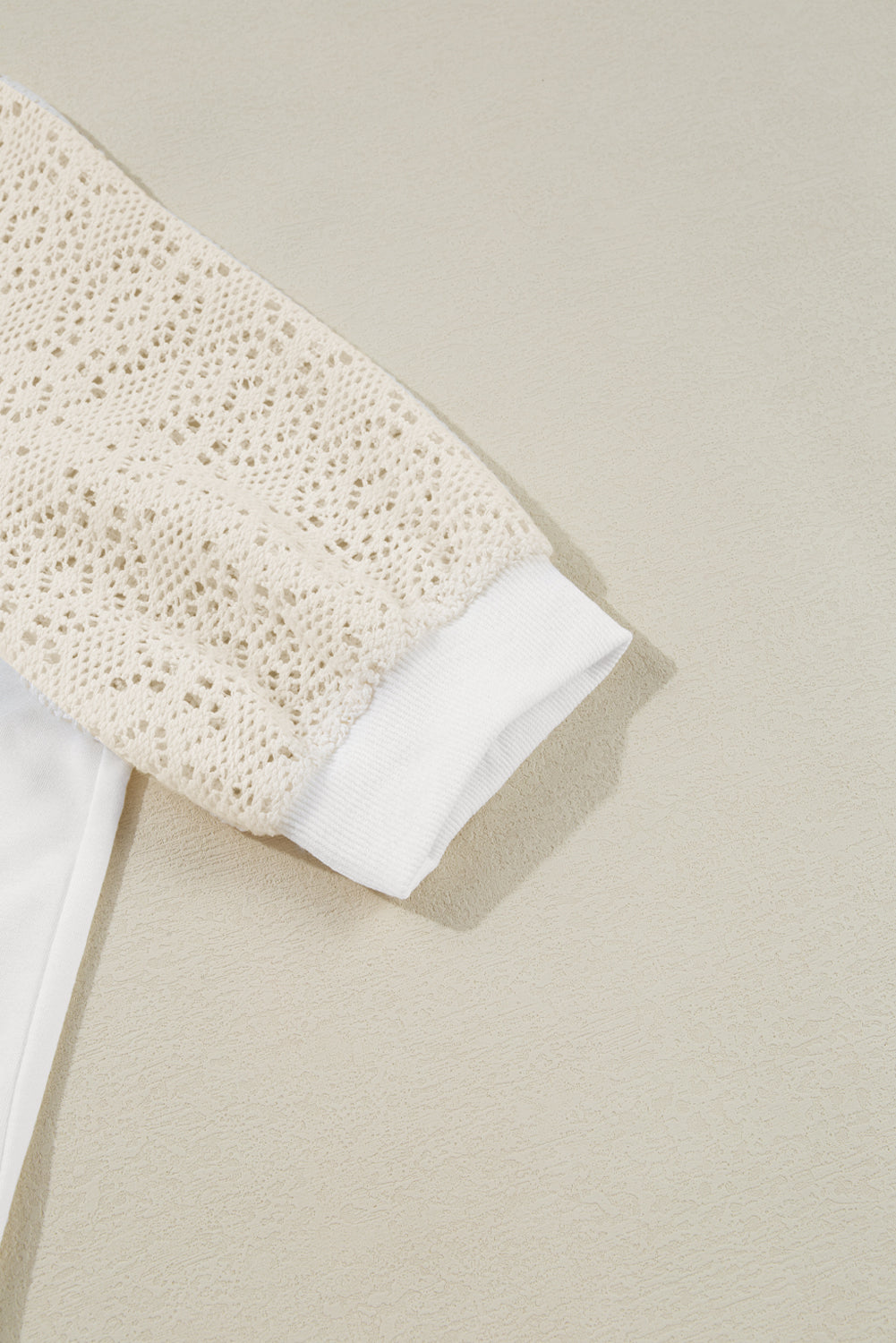 Jet Stream Lace Crochet Short Sleeve Round Neck T Shirt