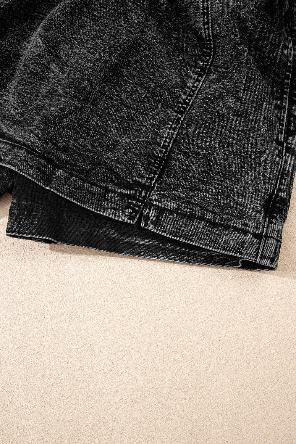 Brown Leopard Print Elastic Waistband Drawstring Denim Skort