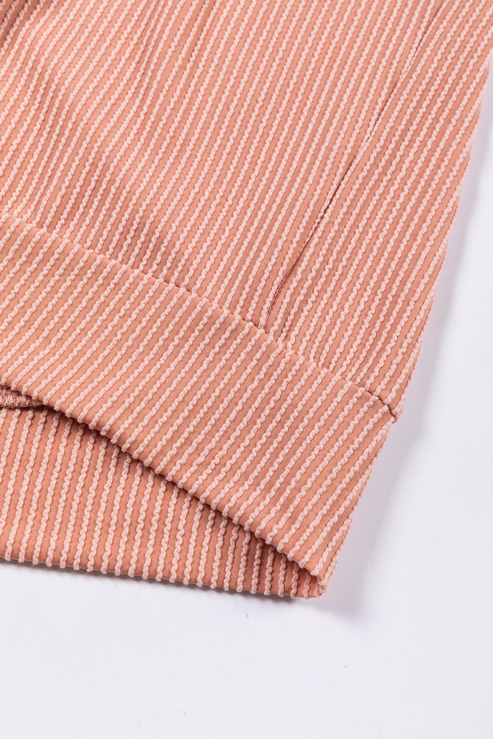 Pale Chestnut Color Block Corded Long Sleeve Top