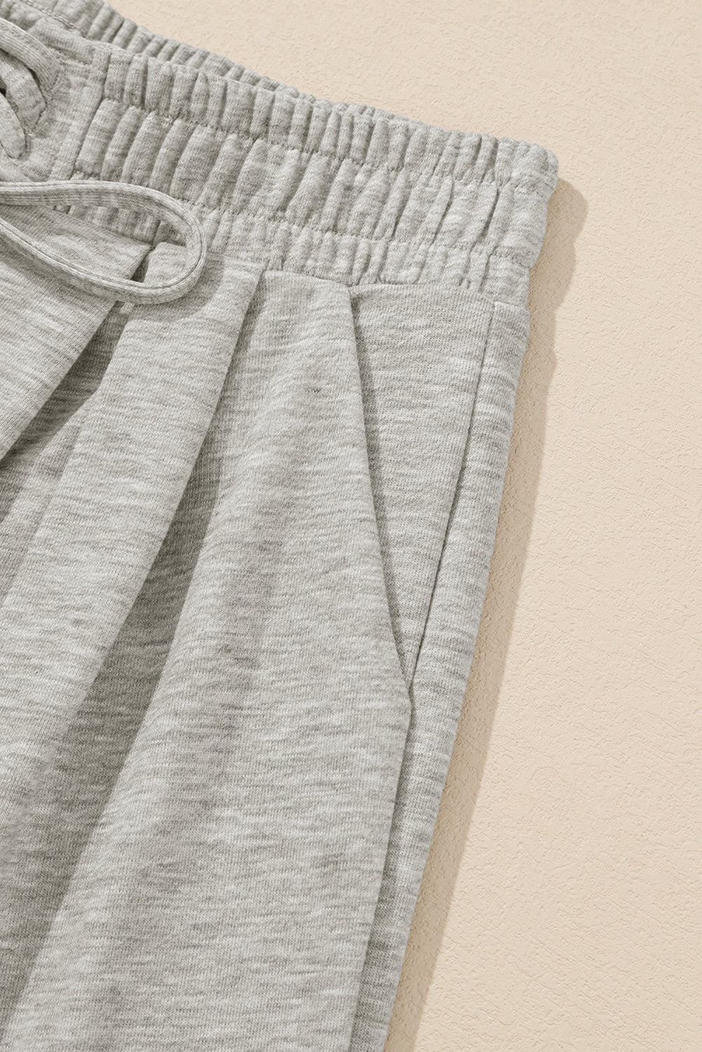Burgundy Tied Elastic High Waist Pleated Detail Solid Sweatpants