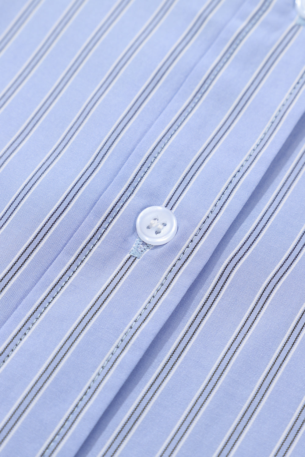 Blue Stripe Button Up Oversized Casual Shirt