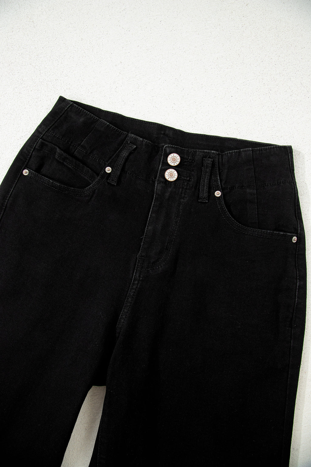Bonbon 2-Button High Waist Flared Bottom Jeans