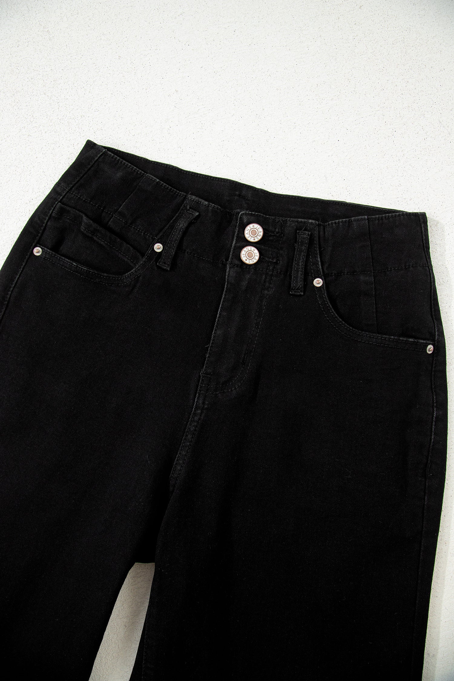 Bonbon 2-Button High Waist Flared Bottom Jeans
