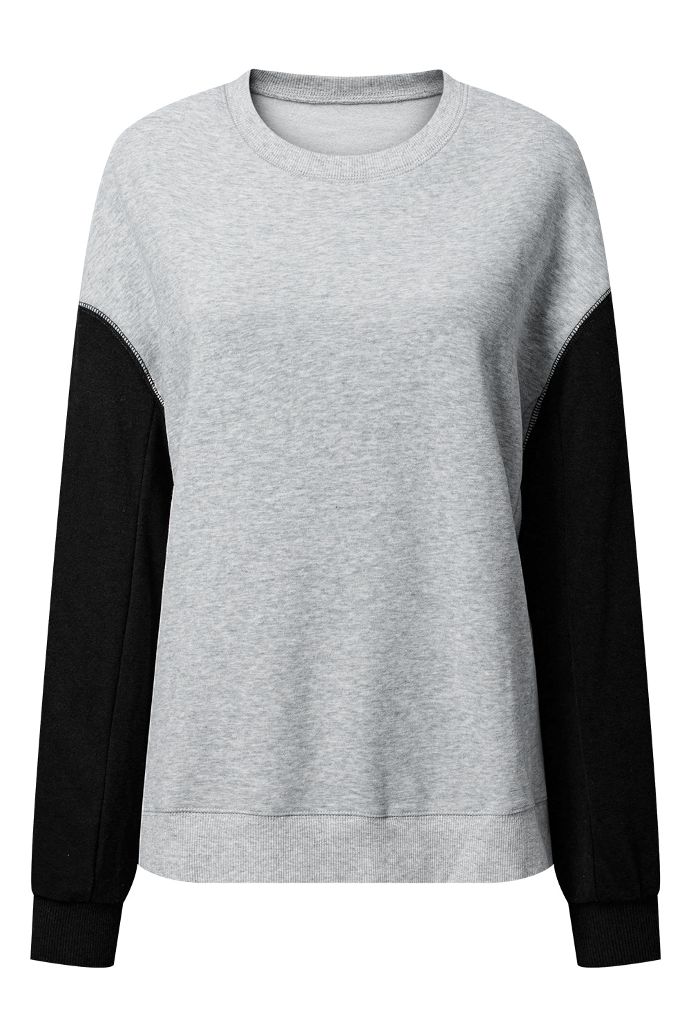 Gold Flame Two Tone Patchwork Drop Shoulder Pullover Sweatshirt