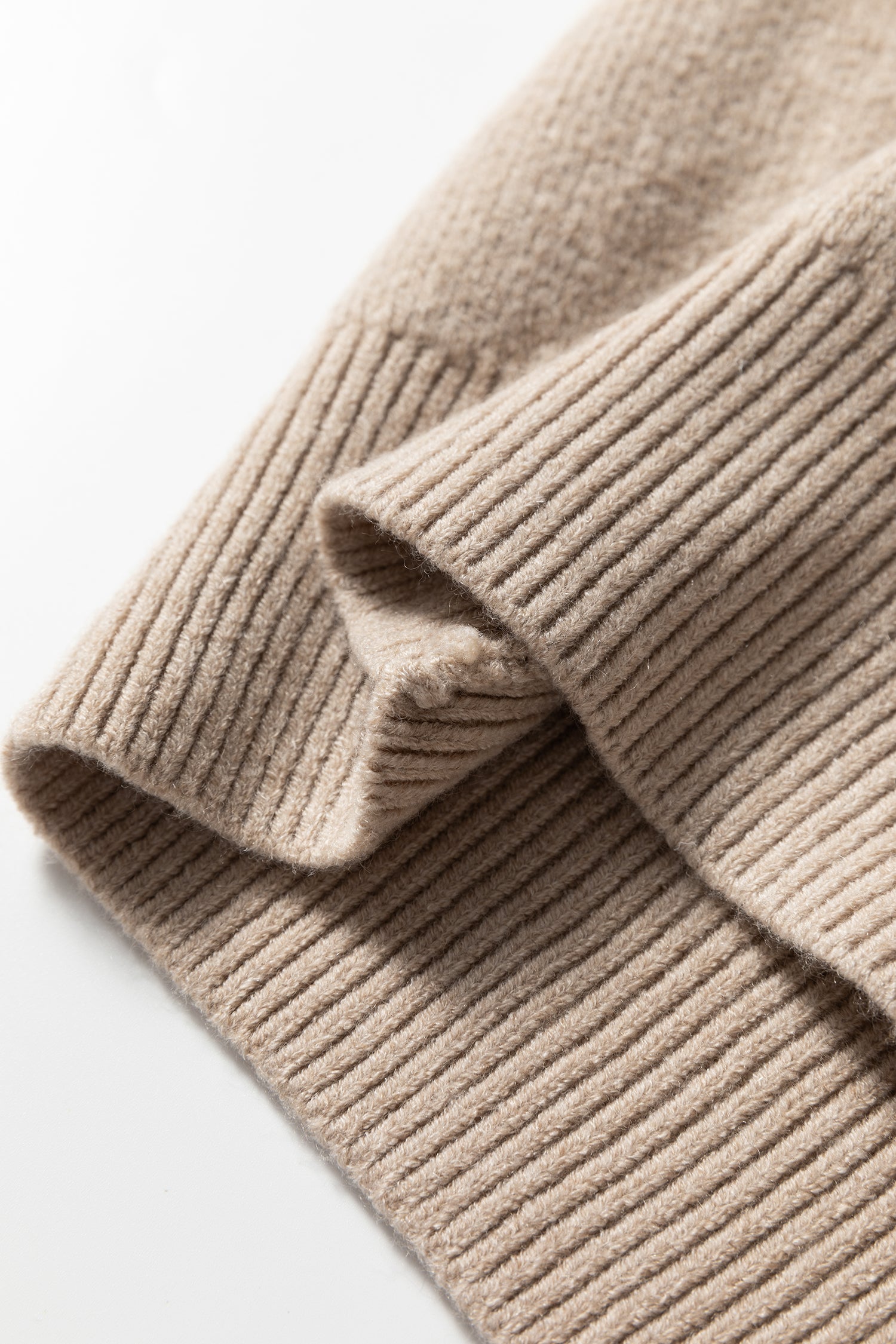 Khaki Leopard Striped Detail Drop Shoulder Sweater