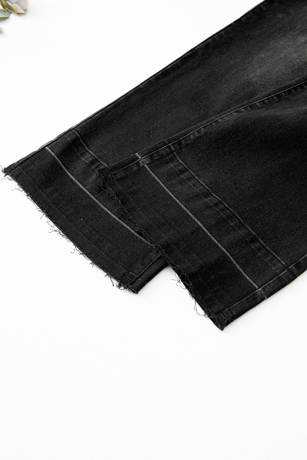 Real Teal Raw Hem Unique Cuffs Straight High Rise Loose Jeans