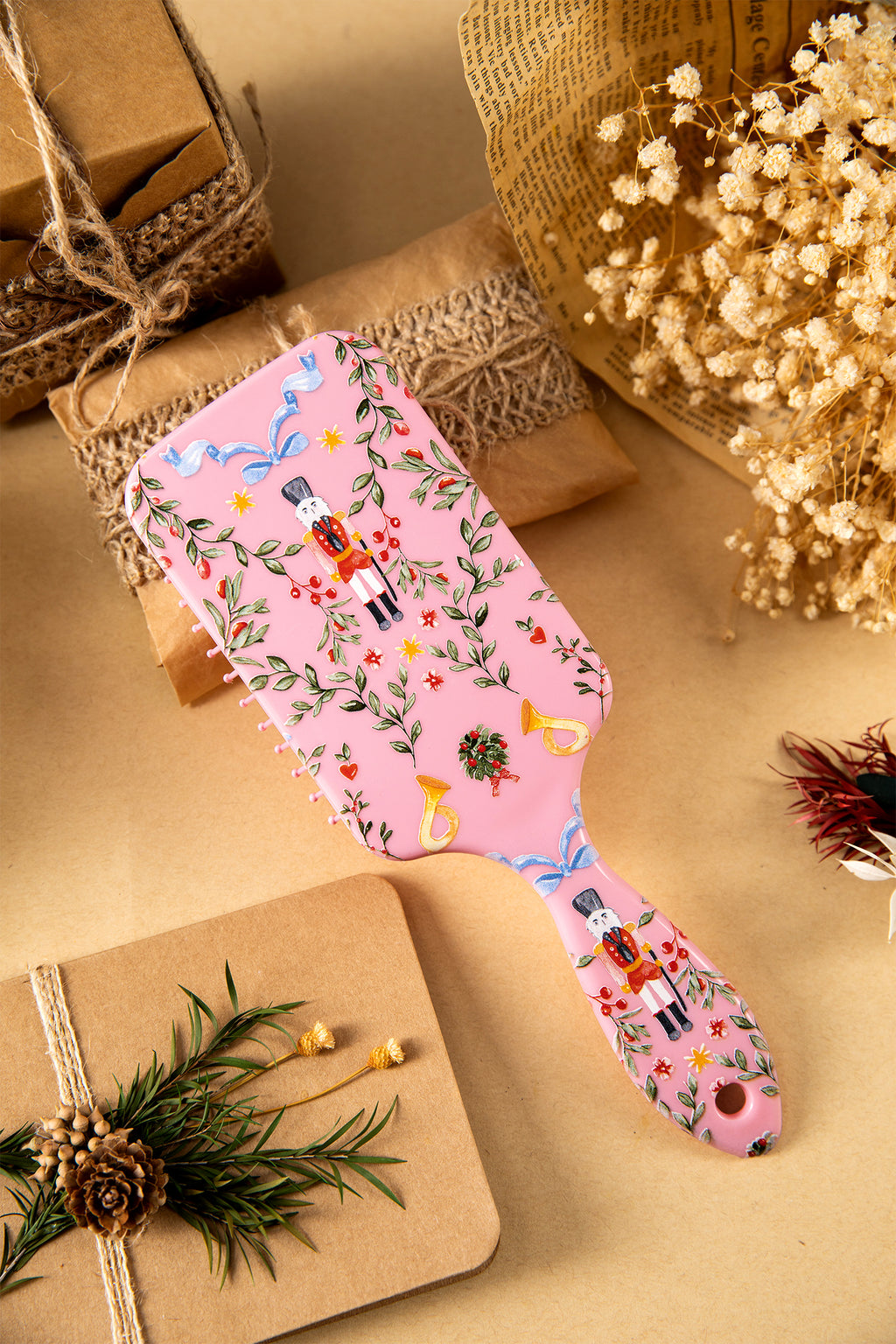 Pink Nutcracker March Long Sleeve Button Up 2pcs Pajama Short Set