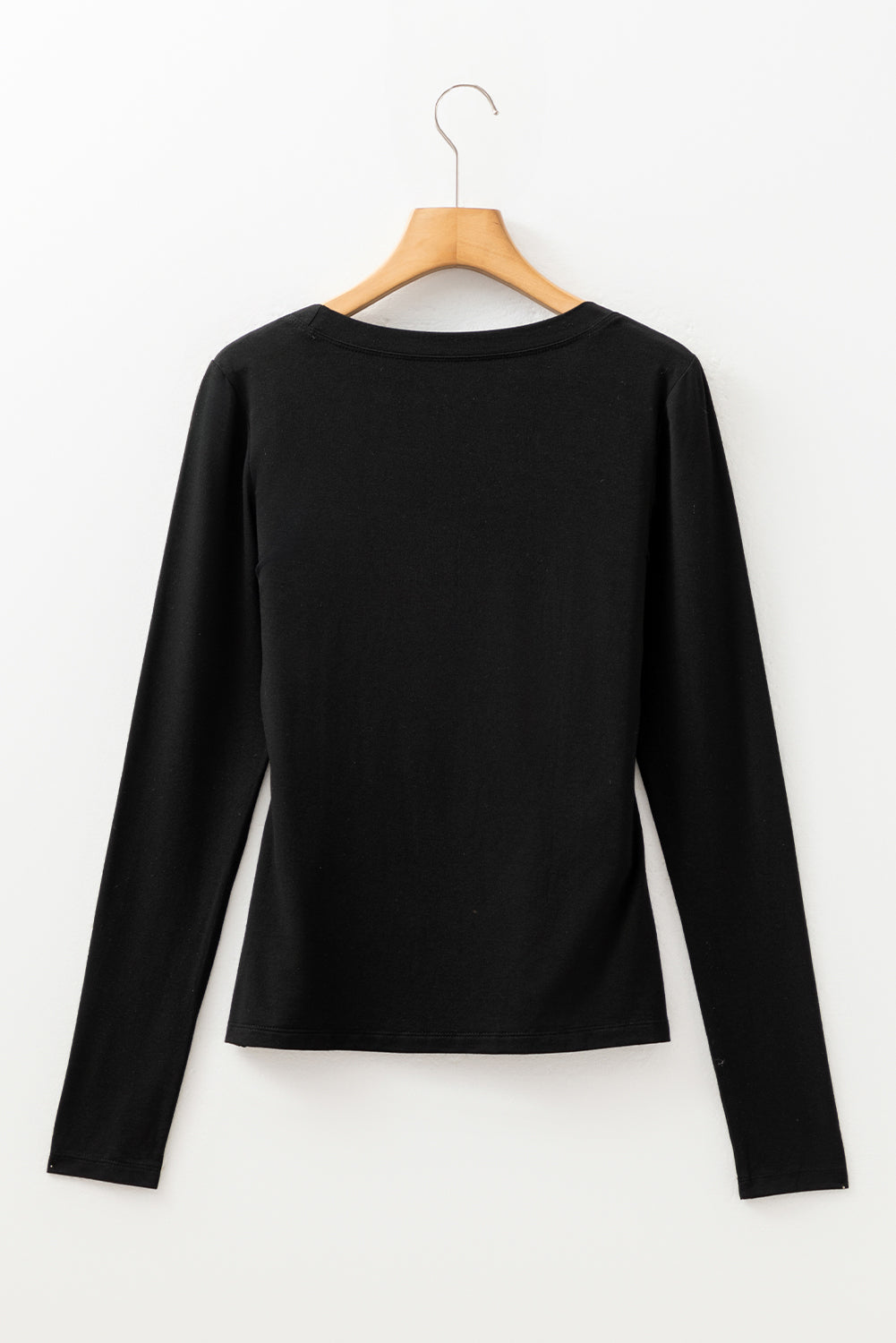 Laurel Green Solid Color Long Sleeve Fitted Top