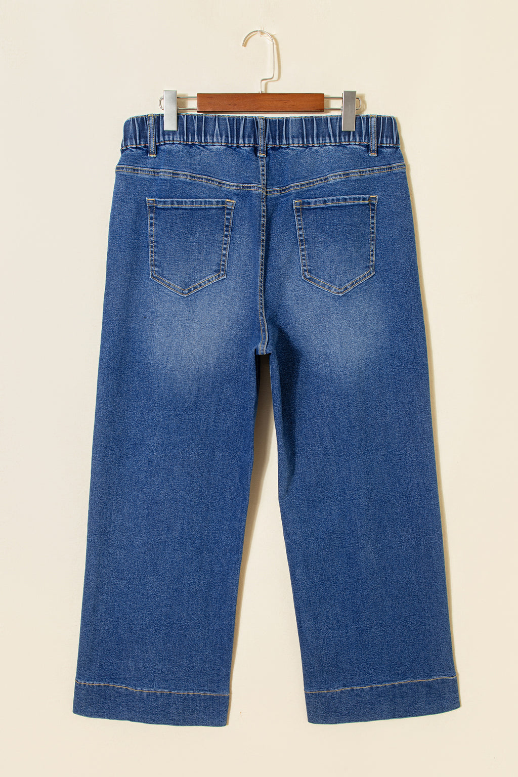 Blue Acid Wash Contrast Lace-up Plus Size Jeans