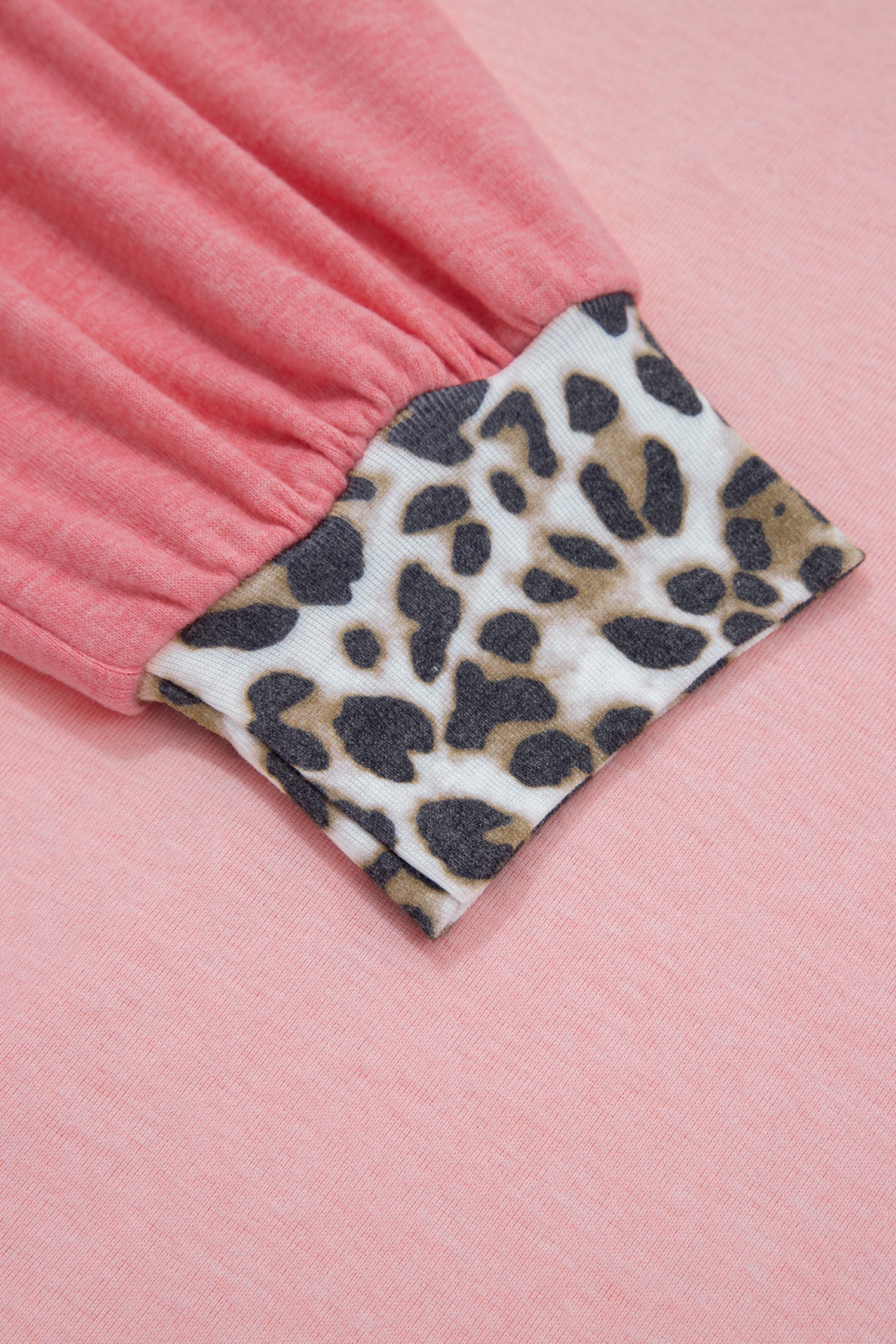 Gray Plus Size Leopard Color Block Patchwork Dolman Sweatshirt