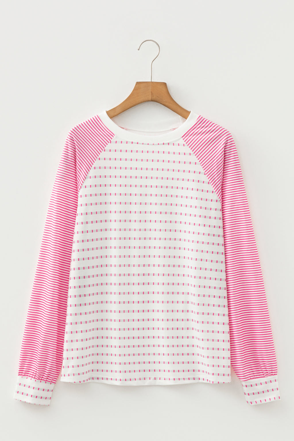 Black Stripe Raglan Patchwork Long Sleeve Tee