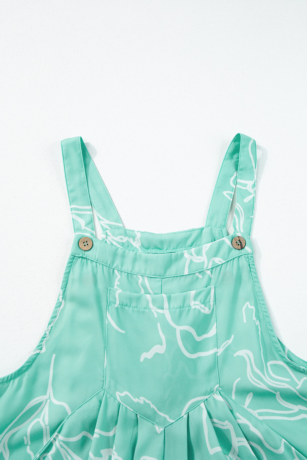 Moonlight Jade Printed Bib Wide Leg Overall