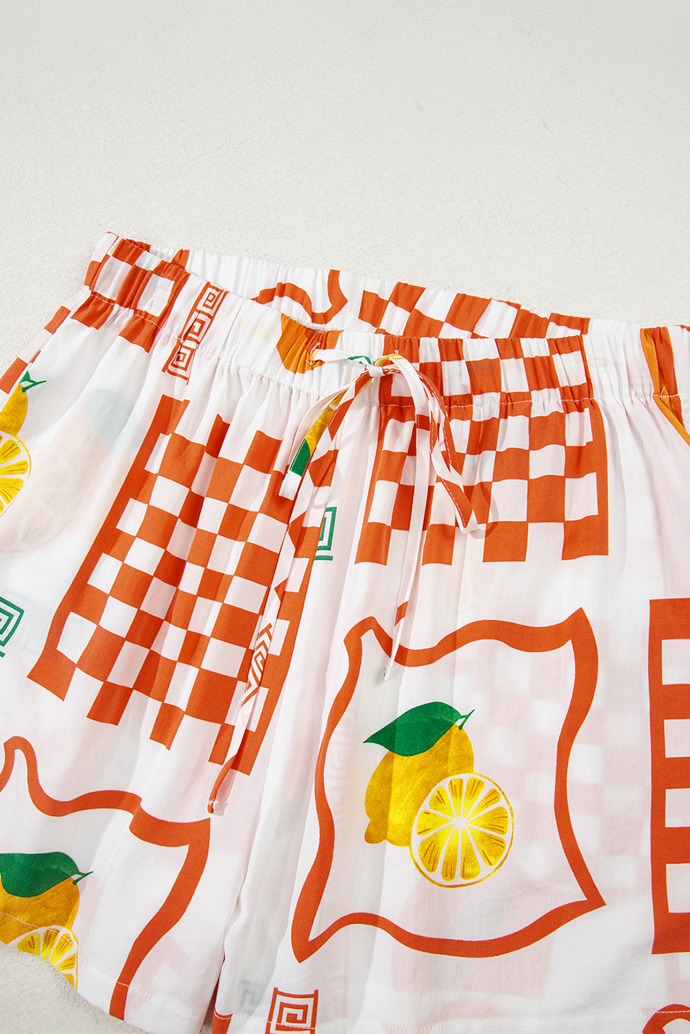 Orange Lemon Pawpaw Print Half Sleeve Shirt and Pants Set