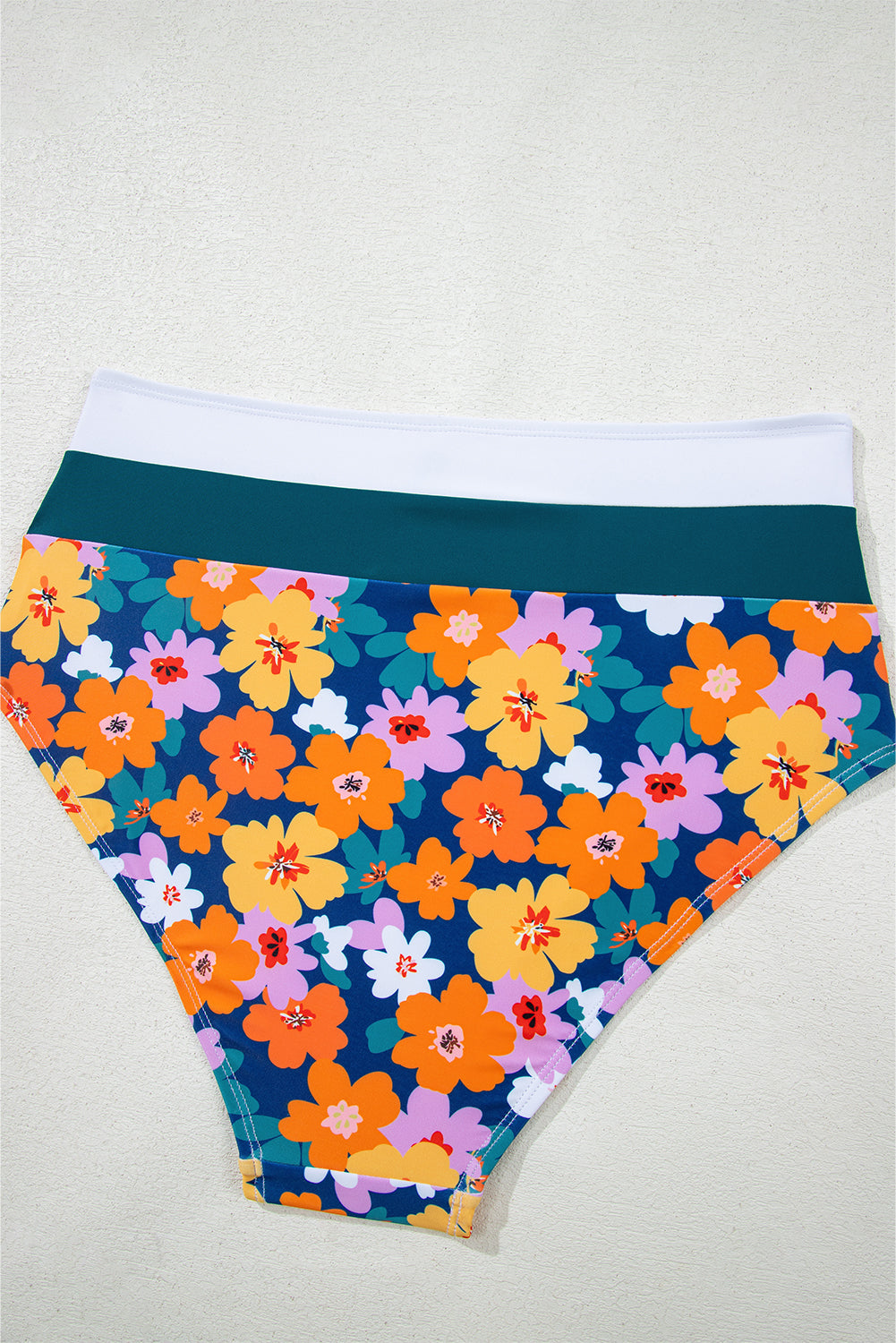 Dearlove Green Floral Print Racerback Cutout High Waist 2pcs Bikini