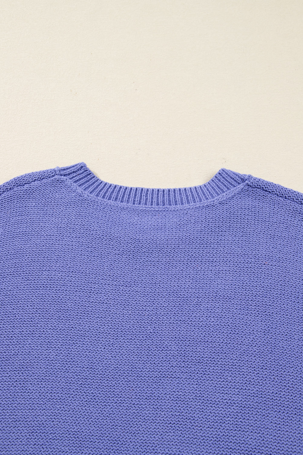 Wisteria Plus Size Striped Trim Drop Shoulder Knit Loose Sweater
