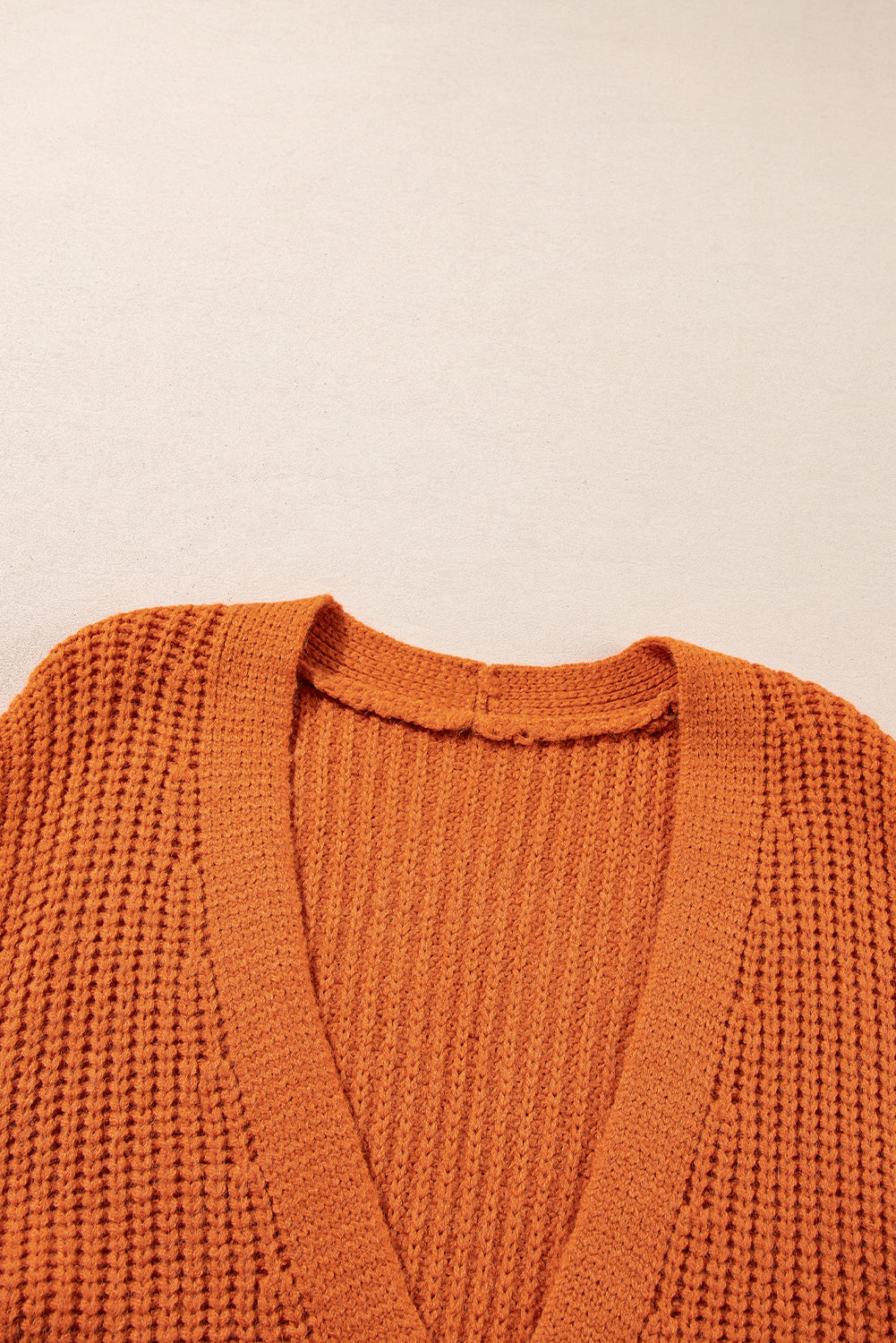 Gold Flame Button Front V Neck Chunky Cardigan Sweater