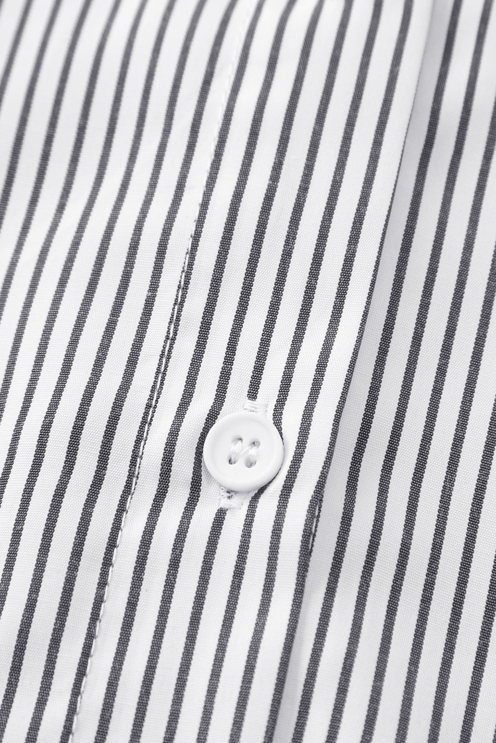 Red Stripe Smocked Cuffed Striped Boyfriend Shirt with Pocket